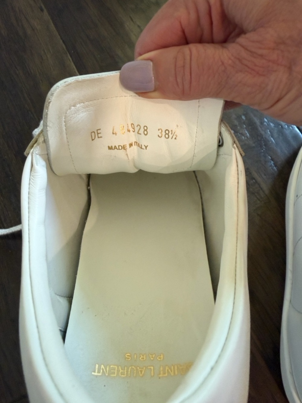 Saint Laurent SL/06 "Lip" Sneakers: Mismatched Gem-Tone Heels & Lurex Laces 38.5 - Picture 6 of 10